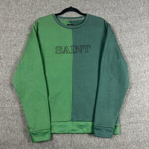 Triumph Tragedy Mens Pullover Two Tone Green "Saint" Sweatshirt Large READ ALL
